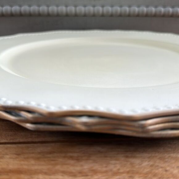 Pier 1 (4) White Plate Chargers Decor